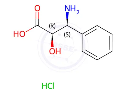 Chemical structure of (2R,3S)-3-Phenylisoserine hydrochloride