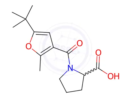 Chemical structure of (5-(Tert-butyl)-2-methylfuran-3-carbonyl)proline