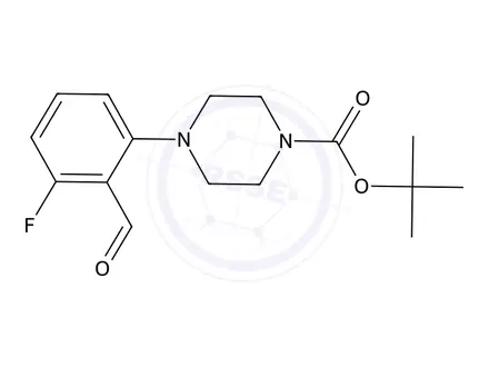 Chemical structure of Tert-butyl 4-(3-fluoro-2-formylphenyl)piperazine-1-carboxylate