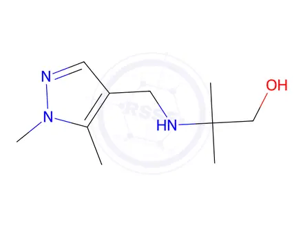 Chemical structure of 2-(((1,5-Dimethyl-1h-pyrazol-4-yl)methyl)amino)-2-methylpropan-1-ol