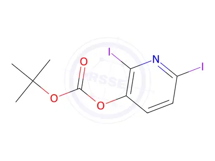 Chemical structure of tert-Butyl 2,6-Diiodopyridin-3-yl Carbonate