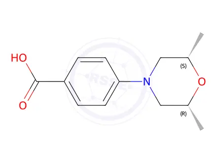 Chemical structure of 4-(cis-2,6-Dimethylmorpholino)benzoic acid