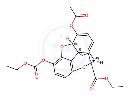 Chemical structure of ethyl (4R,7aR,12bS)-7-acetoxy-9-((ethoxycarbonyl)oxy)-1,2,4,7a-tetrahydro-3H-4,12-methanobenzofuro[3,2-e]isoquinoline-3-carboxylate