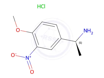 Chemical structure of (1s)-1-(4-Methoxy-3-nitrophenyl)ethan-1-amine hydrochloride