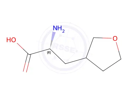 Chemical structure of 3-Furanpropanoic acid, α-aminotetrahydro-, (αR)-