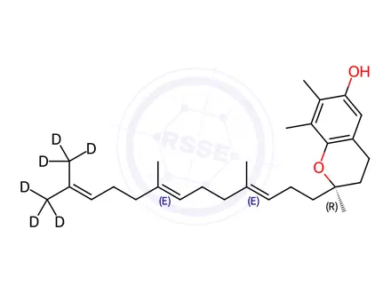 Chemical structure of D-γ-Tocotrienol-D6