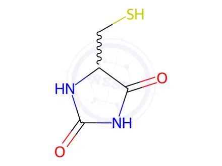 Chemical structure of 5-(Sulfanylmethyl)imidazolidine-2,4-dione