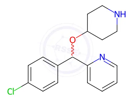 Chemical structure of 2-[4-chlorophenyl(4-piperidinyloxy)methyl]pyridine