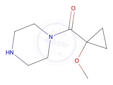Chemical structure of (1-Methoxycyclopropyl)(piperazin-1-yl)methanone