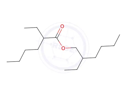 Chemical structure of Hexanoic acid, 2-ethyl-, 2-ethylhexyl ester
