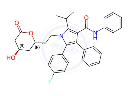 Chemical structure of Atorvastatin EP Impurity H (Atorvastatin USP Related Compound H, Atorvastatin Lactone)