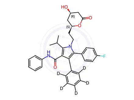 Chemical structure of Atorvastatin-d5 (N-(phenyl-d5) Lactone