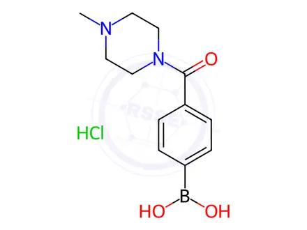 Chemical structure of (4-(4-methylpiperazine-1-carbonyl)phenyl)boronic acid hydrochloride