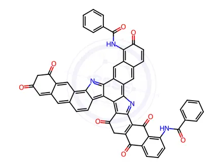 Chemical structure of N,N'-(5,10,15,16,17,22,23,24-octahydro-5,10,15,17,22,24-hexaoxonaphth[2',3':6,7]indolo[2,3-c]dinaphtho[2,3-a:2',3'-i]carbazole-4,11-diyl)bis(benzamide)