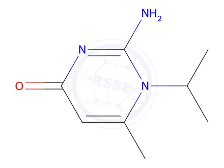 Chemical structure of 4(1H)-Pyrimidinone,2-amino-6-methyl-1-(1-methylethyl)-(9CI)