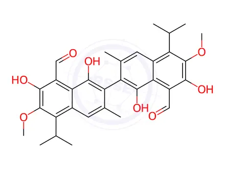 Chemical structure of R-(-)-Gossypol Acetic Acid Impurity 40