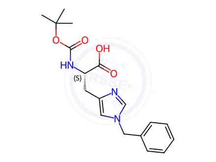 Chemical structure of Boc-His(Bzl)-OH
