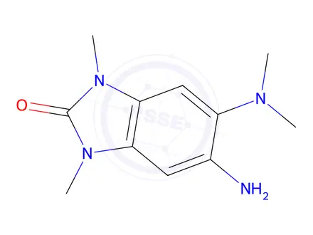 Chemical structure of 5-Amino-6-(dimethylamino)-1,3-dimethyl-1,3-dihydro-2H-benzimidazol-2-one dihydrochloride hydrate