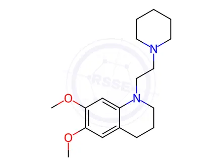 Chemical structure of 1,2,3,4-Tetrahydro-6,7-dimethoxy-1-(2-piperidinoethyl)quinoline dihydr ochloride