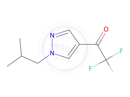 Chemical structure of 2,2,2-trifluoro-1-[1-(2-methylpropyl)-1h-pyrazol-4-yl]ethan-1-one