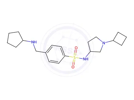 Chemical structure of N-(1-Cyclobutylpyrrolidin-3-yl)-4-((cyclopentylamino)methyl)benzenesulfonamide