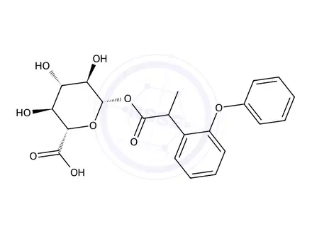 Chemical structure of Fenoprofen Impurity 1 (Fenoprofen Acyl Glucuronide) (Mixture of Diastereomers)
