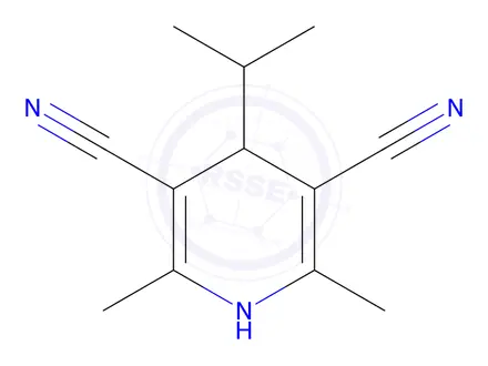 Chemical structure of 4-Isopropyl-2,6-dimethyl-1,4-dihydropyridine-3,5-dicarbonitrile