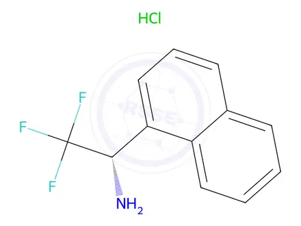 Chemical structure of (S)-2,2,2-Trifluoro-1-(naphthalen-1-yl)ethanamine hydrochloride