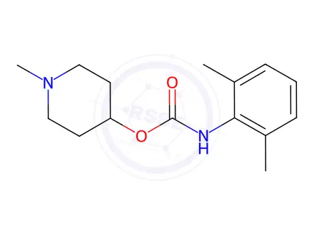 Chemical structure of 2,6-Dimethylcarbanilic acid 1-methyl-4-piperidinyl ester