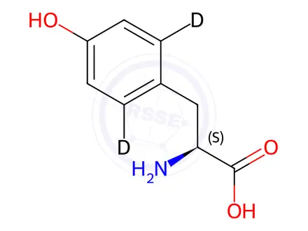 Chemical structure of (4-Hydroxyphenyl-2,6-d2)-L-alanine