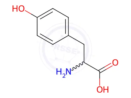 Chemical structure of DL-4-HYDROXYPHENYLALANINE-15N