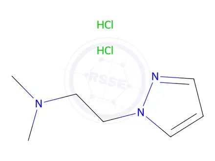Chemical structure of N,N-dimethyl-2-(1H-pyrazol-1-yl)ethan-1-amine dihydrochloride