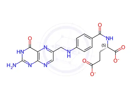 Chemical structure of Folic Acid disodium Salt