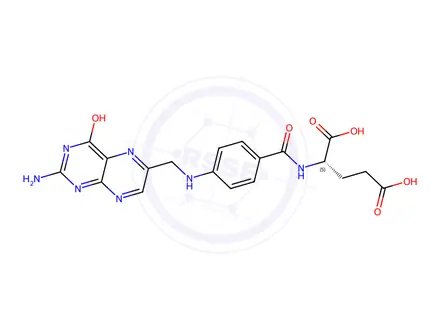Chemical structure of Folic Acid Dihydrate