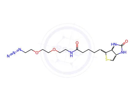 Chemical structure of N-(2-(2-(2-Azidoethoxy)ethoxy)ethyl)-5-(2-oxohexahydro-1H-thieno[3,4-d]imidazol-4-yl)pentanamide