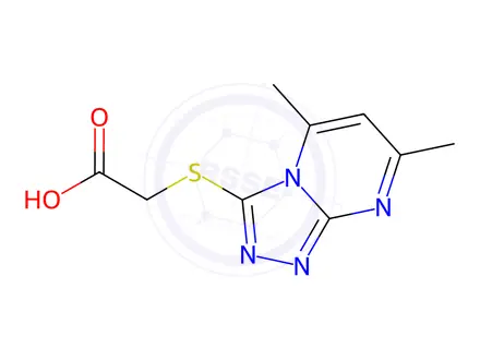 Chemical structure of (5,7-Dimethyl-[1,2,4]triazolo[4,3-a]pyrimidin-3-ylsulfanyl)-acetic acid