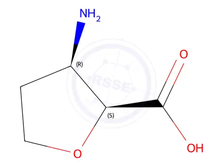 Chemical structure of (2S,3R)-3-Aminotetrahydrofuran-2-carboxylic acid hydrochloride