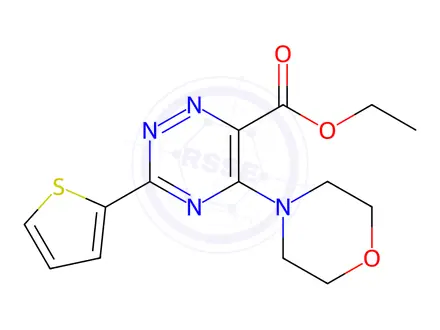 Chemical structure of Ethyl 5-morpholino-3-(thiophen-2-yl)-1,2,4-triazine-6-carboxylate