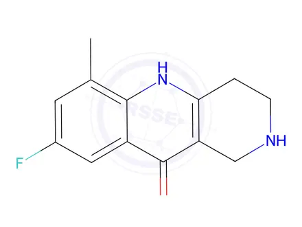 Chemical structure of 8-Fluoro-6-methyl-1H,2H,3H,4H,5H,10H-benzo[b]1,6-naphthyridin-10-one