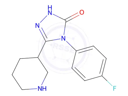 Chemical structure of 4-(4-Fluorophenyl)-3-(piperidin-3-yl)-1H-1,2,4-triazol-5(4H)-one