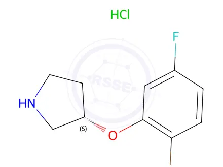 Chemical structure of (S)-3-(2-Bromo-5-fluorophenoxy)pyrrolidine hydrochloride