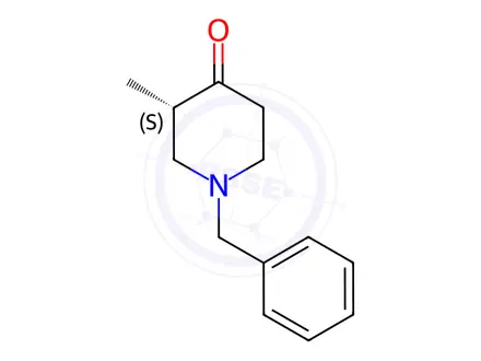 Chemical structure of (3S)-1-benzyl-3-methyl-piperidin-4-one
