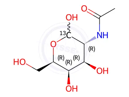 Chemical structure of N-[1-13C]acetyl-D-galactosamine
