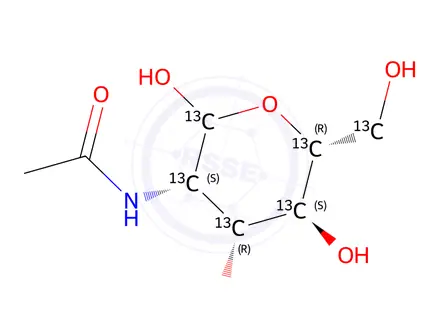 Chemical structure of N-Acetyl-D-mannosamine-13C6