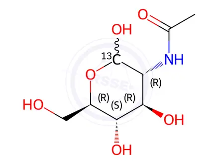 Chemical structure of N-acetyl-D-[1-13C]glucosamine