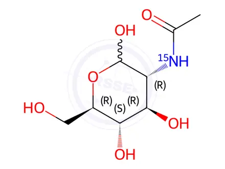Chemical structure of N-acetyl-D-[15N]glucosamine