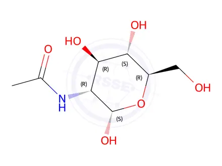 Chemical structure of N-((2S,3R,4R,5S,6R)-2,4,5-Trihydroxy-6-(hydroxymethyl)tetrahydro-2H-pyran-3-yl)acetamide