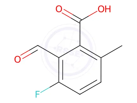 Chemical structure of 3-Fluoro-2-formyl-6-methylbenzoic acid