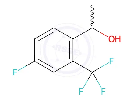 Chemical structure of 1-[4-fluoro-2-(trifluoromethyl)phenyl]ethan-1-ol