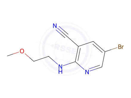 Chemical structure of 5-Bromo-2-((2-methoxyethyl)amino)nicotinonitrile